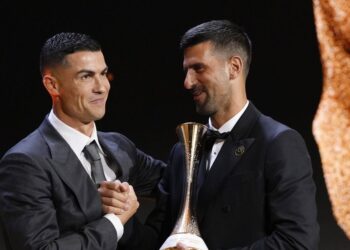 Globe Soccer Awards: Djokovic receives special award from Ronaldo