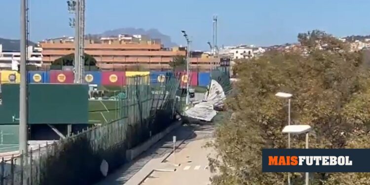 VIDEO: Barcelona training center damaged by bad weather